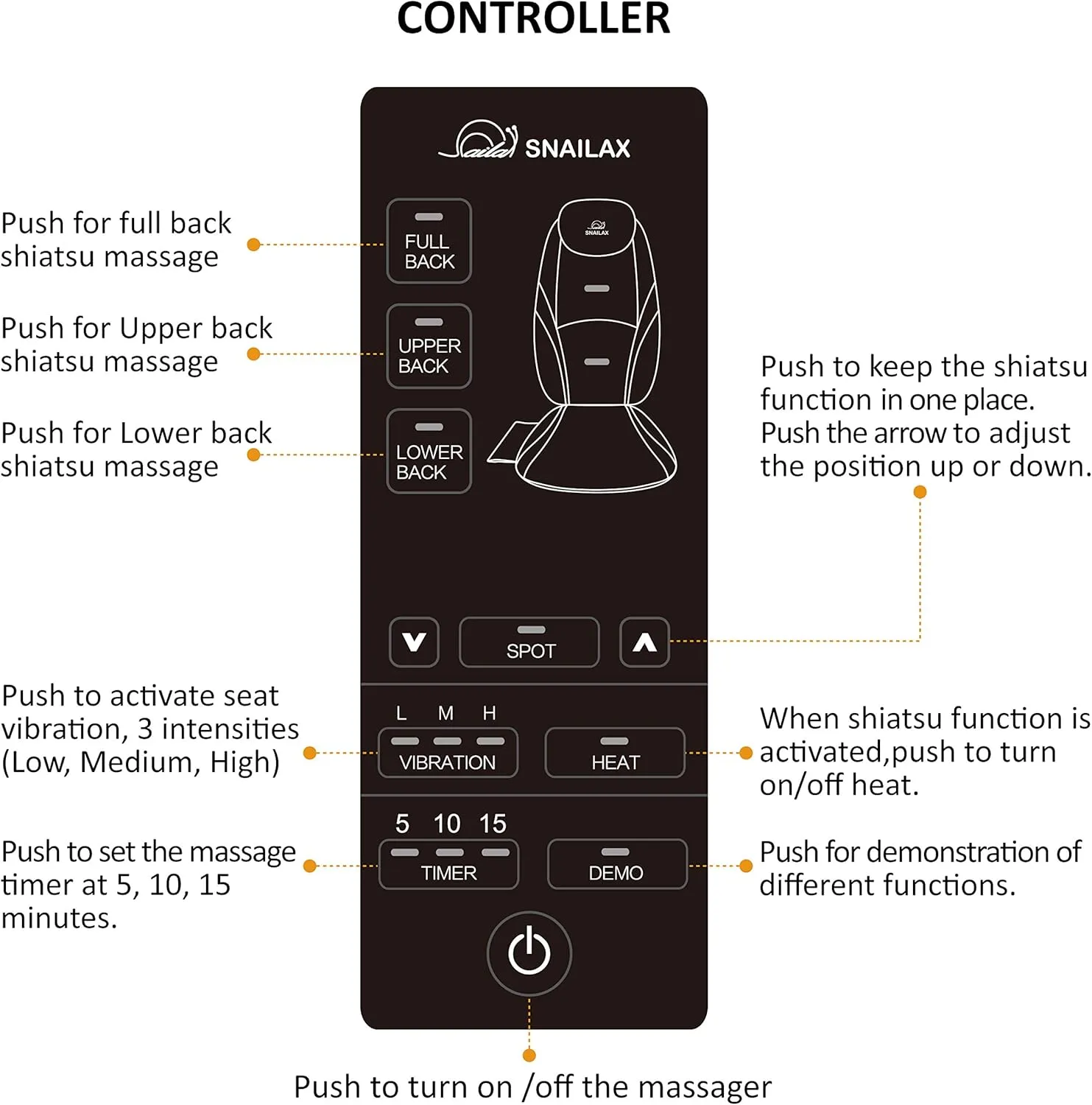 Shiatsu Massage Cushion with Heat Massage Chair Pad Kneading Back Massager