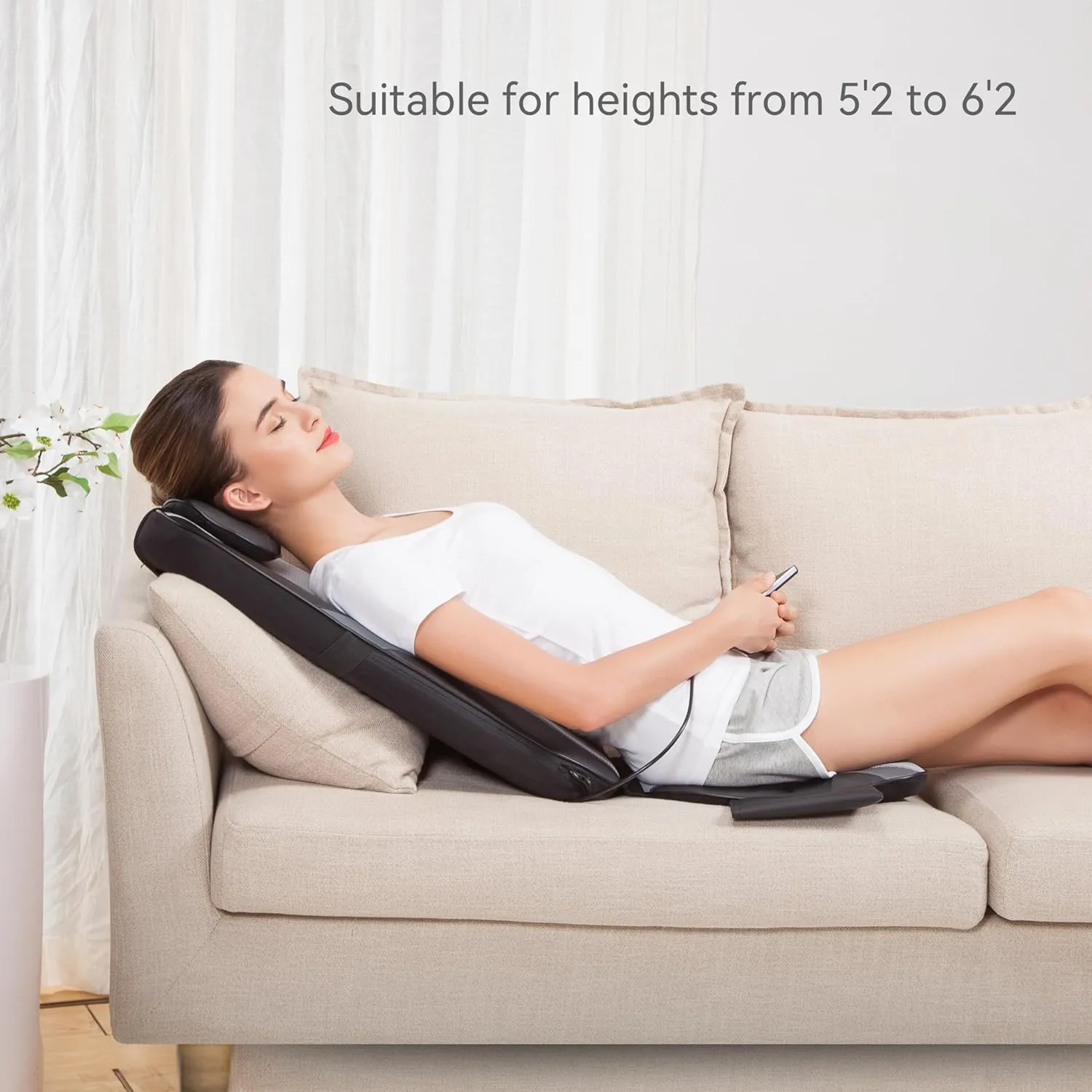 Shiatsu Massage Cushion with Heat Massage Chair Pad Kneading Back Massager