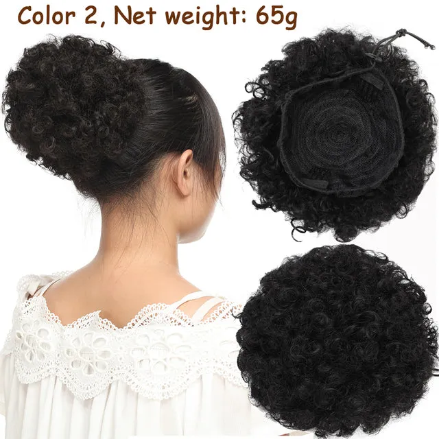 Short High Afro Puff Drawstring Ponytail