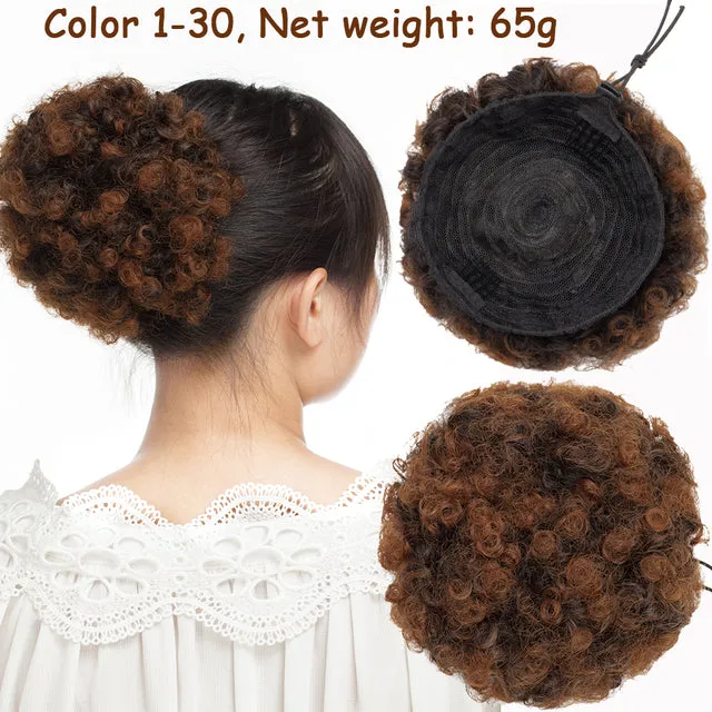 Short High Afro Puff Drawstring Ponytail