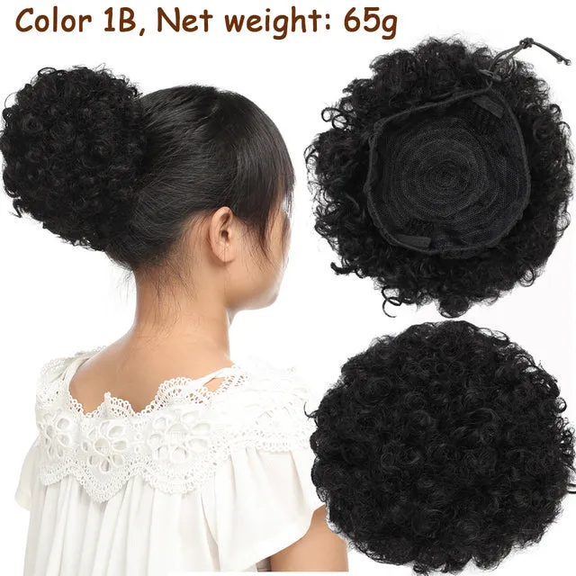 Short High Afro Puff Drawstring Ponytail
