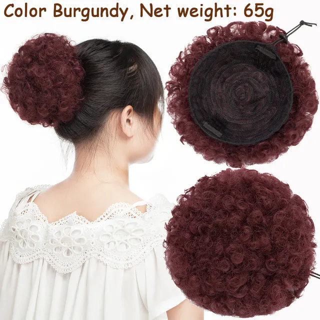 Short High Afro Puff Drawstring Ponytail