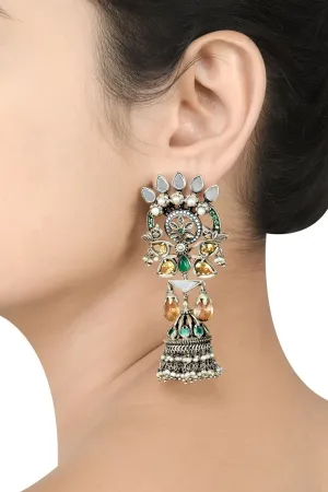 Silver Suryakamal Mayura Jhumkis