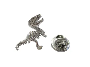 Silver Toned Dinosaur Fossil Skeleton Lapel Pin
