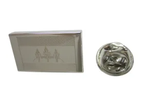 Silver Toned Etched Cambodia Flag Lapel Pin