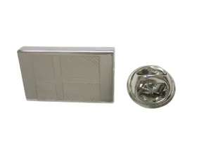 Silver Toned Etched Denmark Flag Lapel Pin