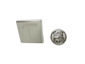 Silver Toned Etched Greek Letter Tau Lapel Pin