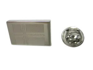 Silver Toned Etched Iceland Flag Lapel Pin