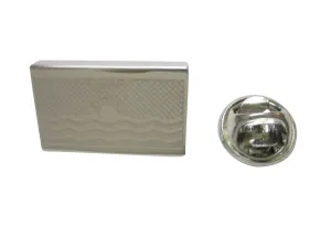 Silver Toned Etched Kiribati Flag Lapel Pin