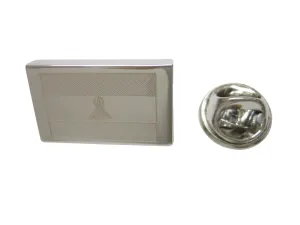 Silver Toned Etched Lesotho Flag Lapel Pin