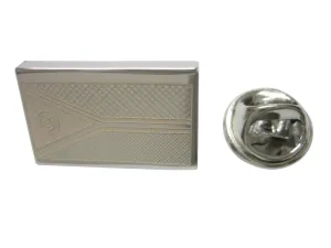 Silver Toned Etched Vanuatu Flag Lapel Pin