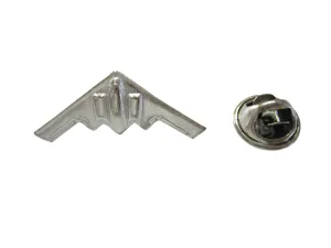 Silver Toned Stealth Bomber Plane Lapel Pin