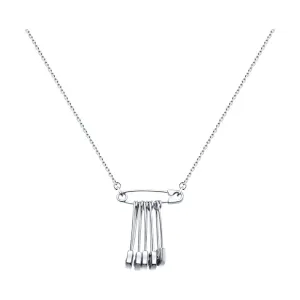 SKLV by SOKOLOV - Silver Safety Pins On A Safety Pin Necklace