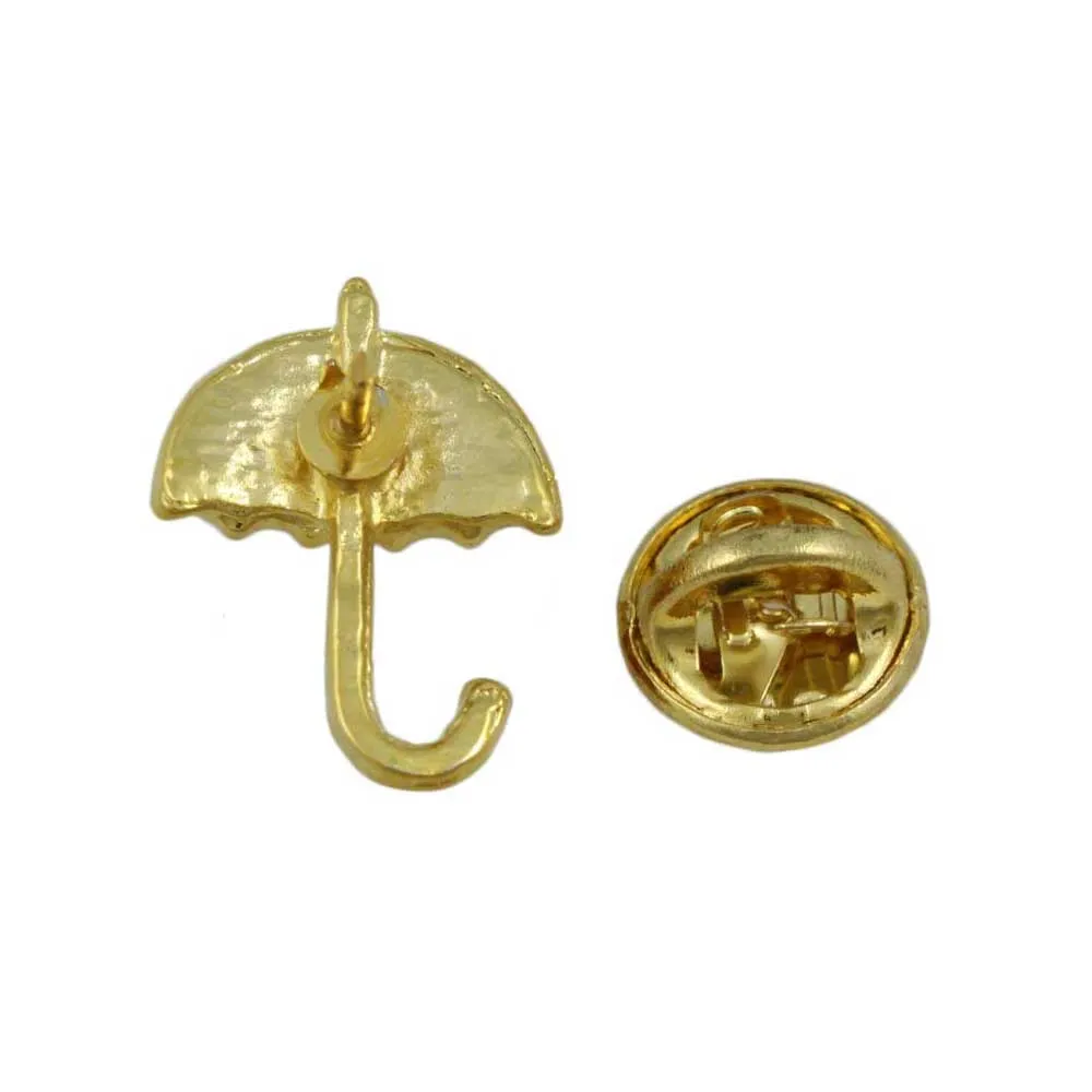 Small Colorful Crystal Umbrella Lapel Tac Pin - SPF640