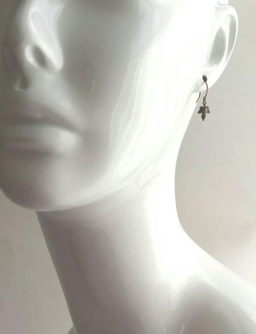 Small Copper Earrings, maple leaf earrings, Toronto Maple Leafs, little copper leaves, tiny leaf earring, antique copper finish leaves, small copper leaf dangle, autumn earring, fall jewelry