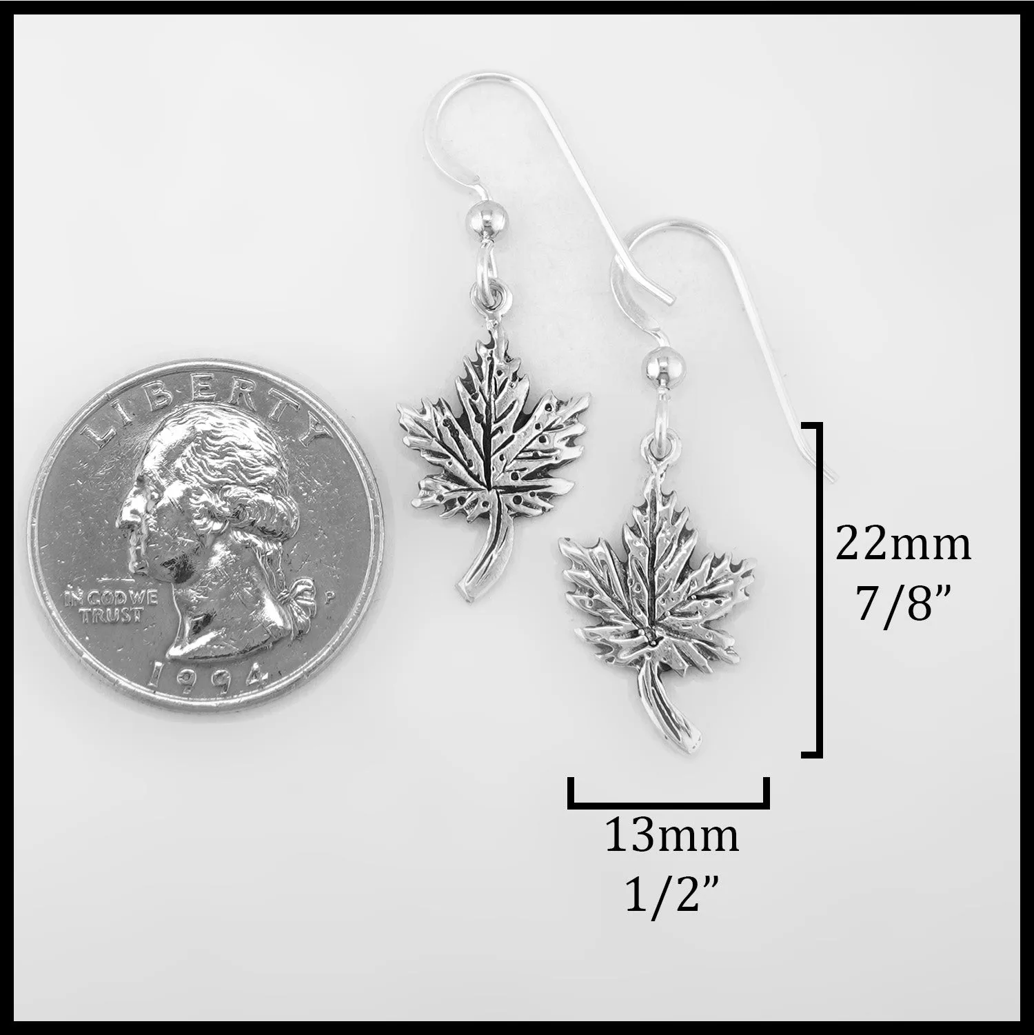 Small Maple Leaf Pendant and Earring Set