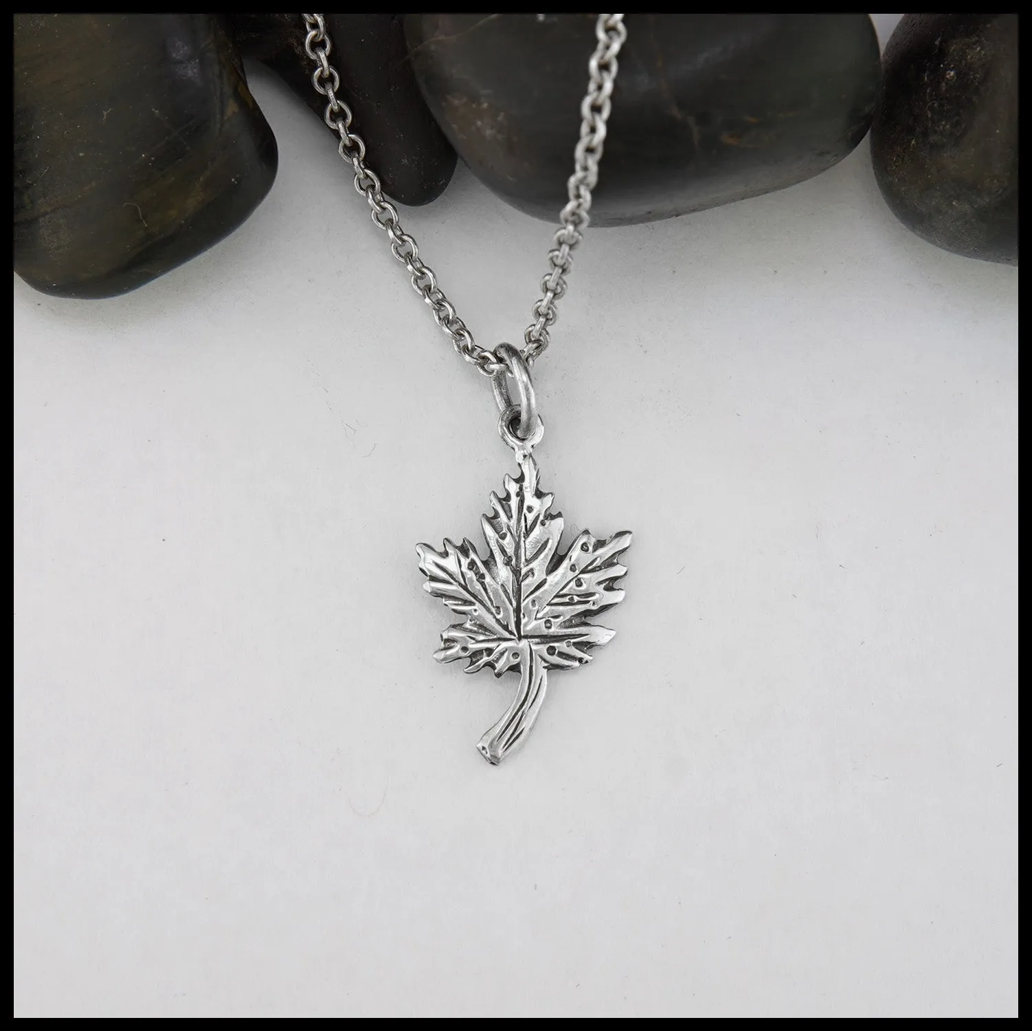 Small Maple Leaf Pendant and Earring Set