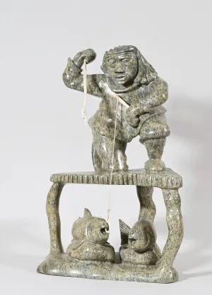 Spring Fishing by Pootoogook Qiatsuk, ca.2000