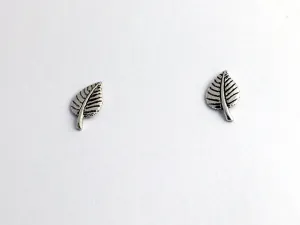 Sterling Silver & Surgical Steel aspen leaf stud earrings- Leaves, aspens, trees