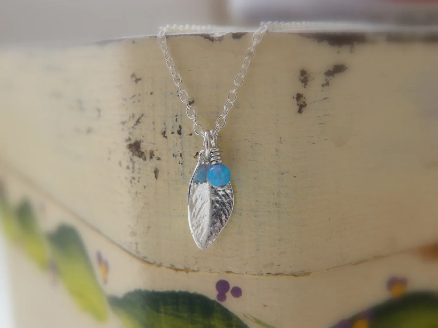 Sterling Silver Leaf Opal Necklace – Nature Inspired Elegance