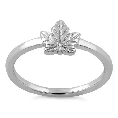 Sterling Silver Maple Leaf Ring