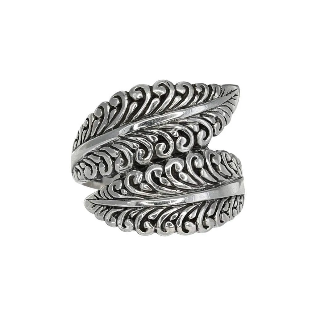 Sterling Silver Swirl Leaf Ring