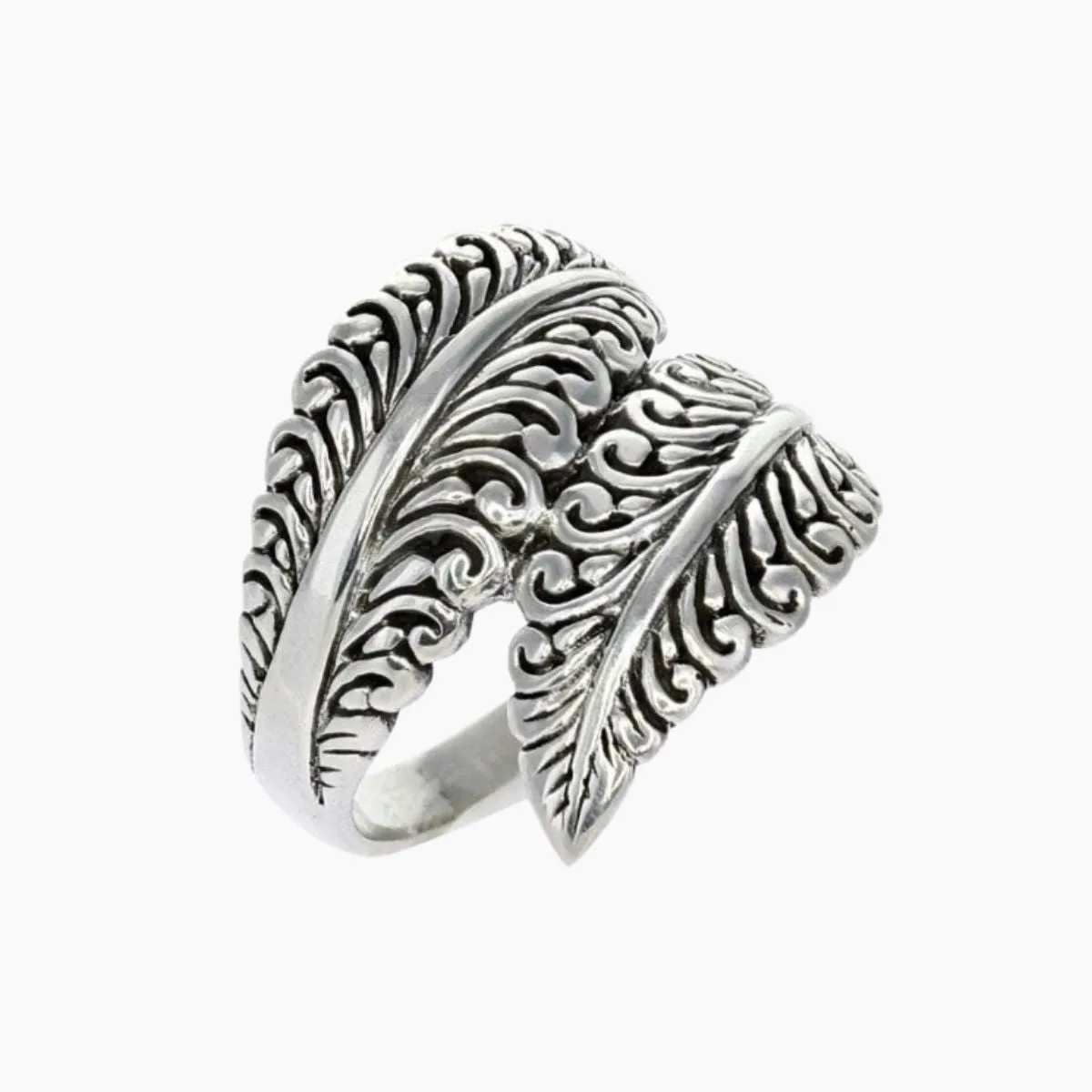 Sterling Silver Swirl Leaf Ring