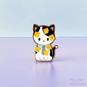 Sticky Situation Office Cat Enamel Pin
