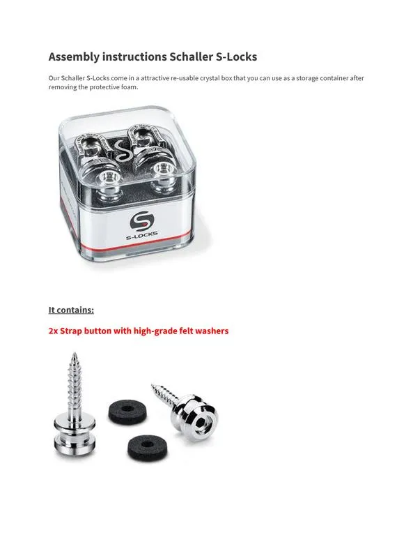 Strap Lock Set - SCHALLER 445 S-LOCK SYSTEM