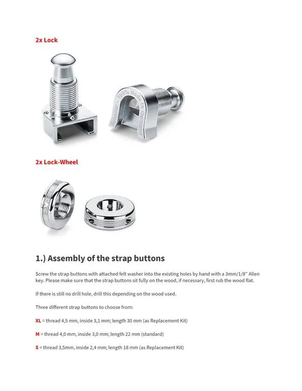 Strap Lock Set - SCHALLER 445 S-LOCK SYSTEM