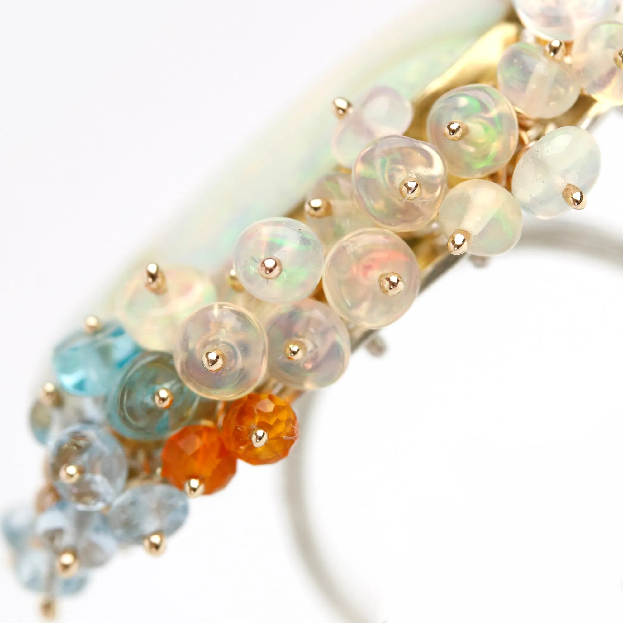 Summer Pastel Pipe Opal with Fringe Ring. Size 7 1 /2.