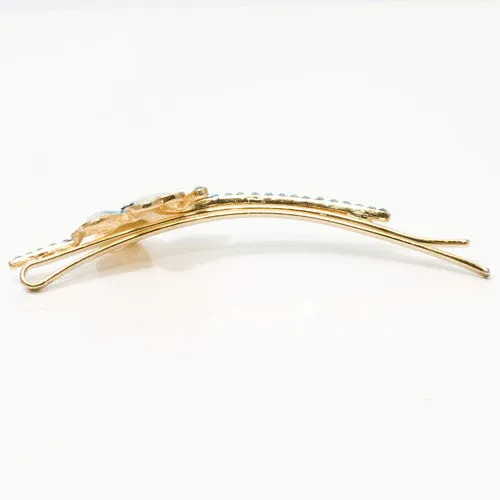 Swarovski Bobby Pin Rhinestones with Painted Flower - 1 piece