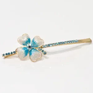 Swarovski Bobby Pin Rhinestones with Painted Flower - 1 piece