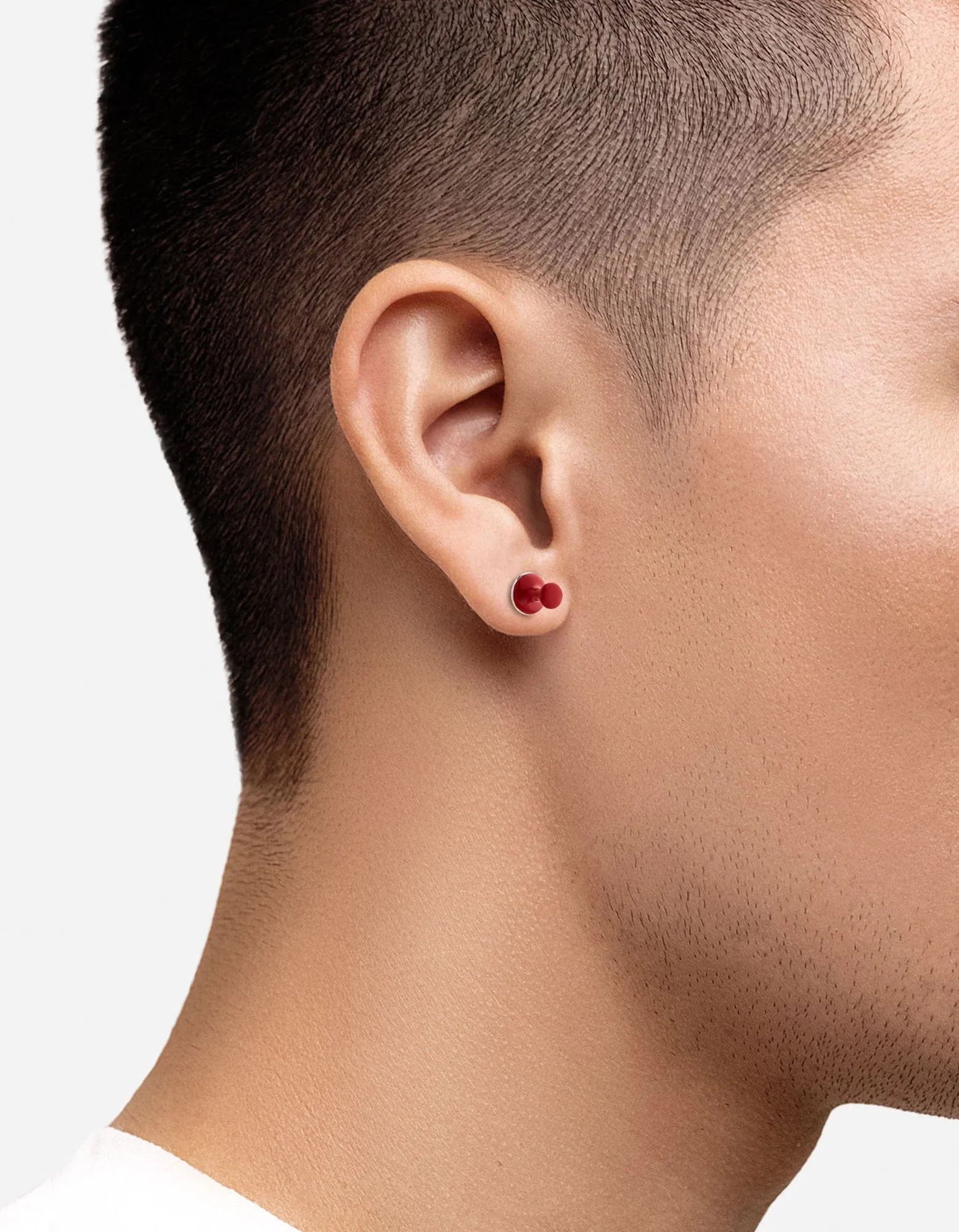 Tack Enamel Stud, Sterling Silver