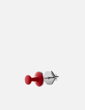 Tack Enamel Stud, Sterling Silver