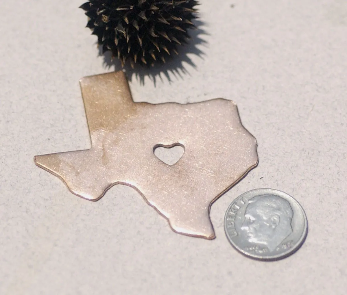 Texas State with Heart Chubby 6.6mm Cute Blanks Cutout for Metalworking Stamping Texturing Blank Variety of Metals