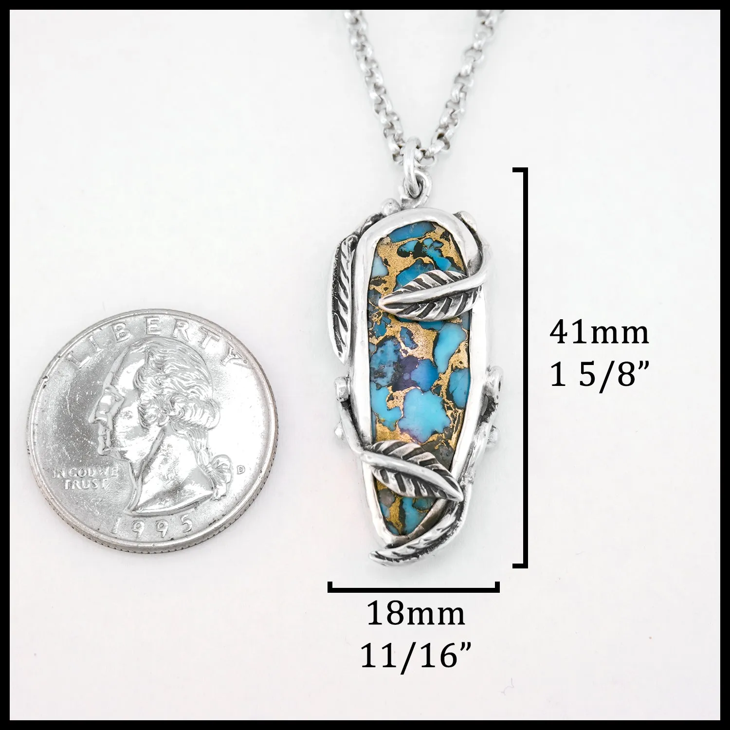 Thistle Turquoise Nature Pendant