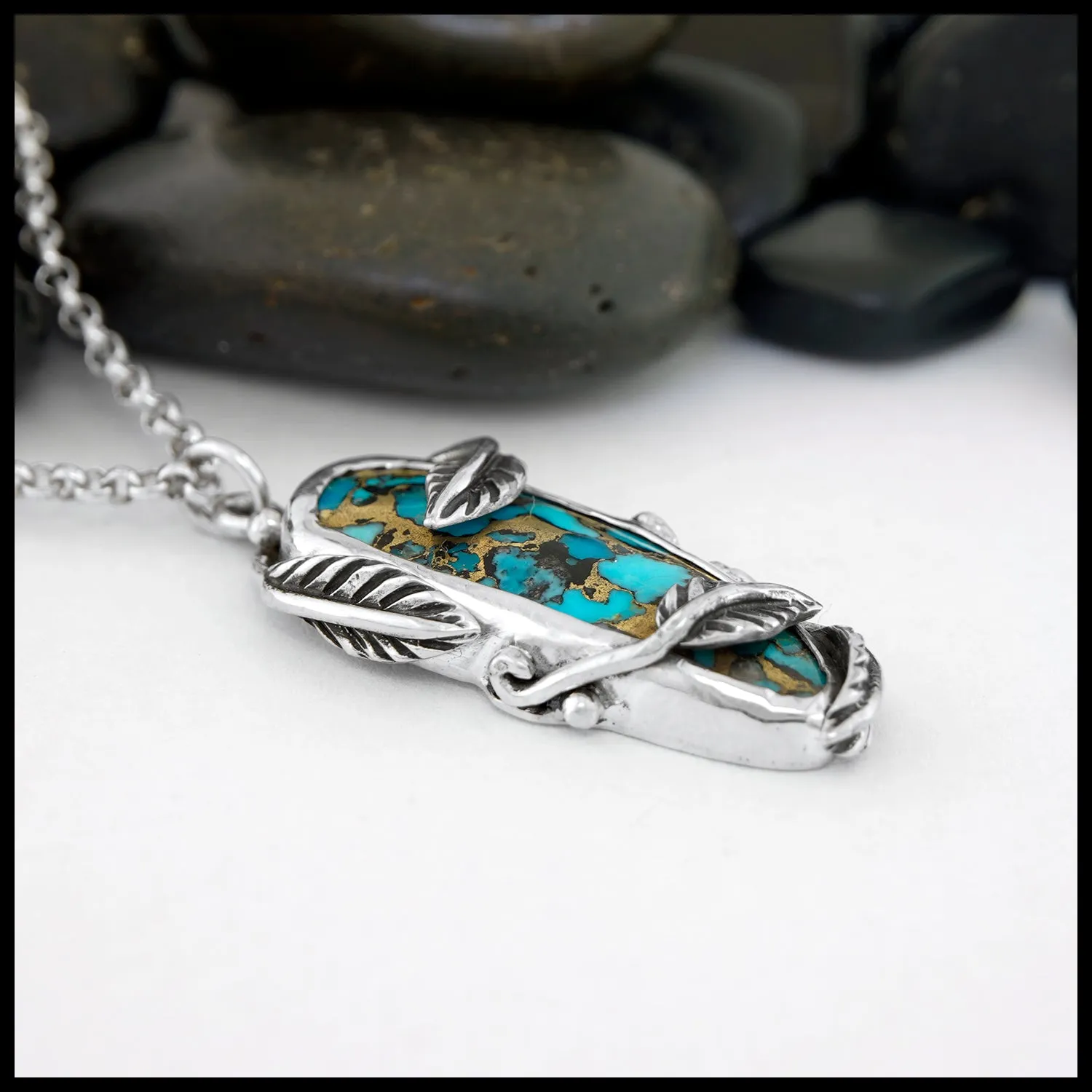 Thistle Turquoise Nature Pendant