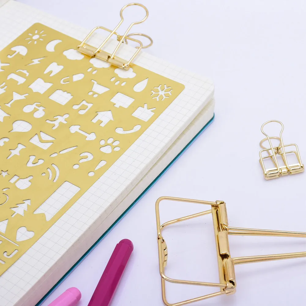 tibetara 40*19*5mm Simple metal Binder Clip Stencil Clip Frame Clip for Traveler's Notebook silver 10pcs