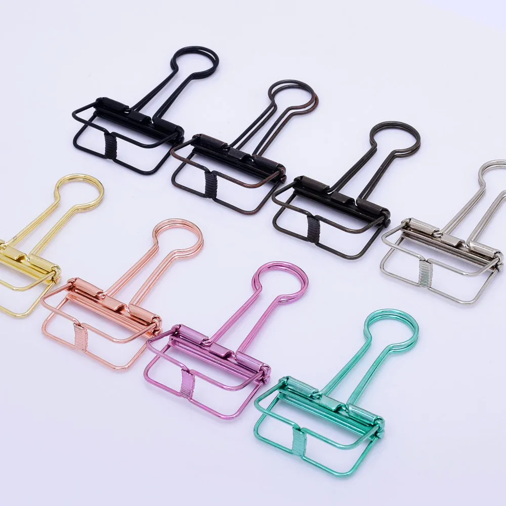 tibetara 40*19*5mm Simple metal Binder Clip Stencil Clip Frame Clip for Traveler's Notebook silver 10pcs
