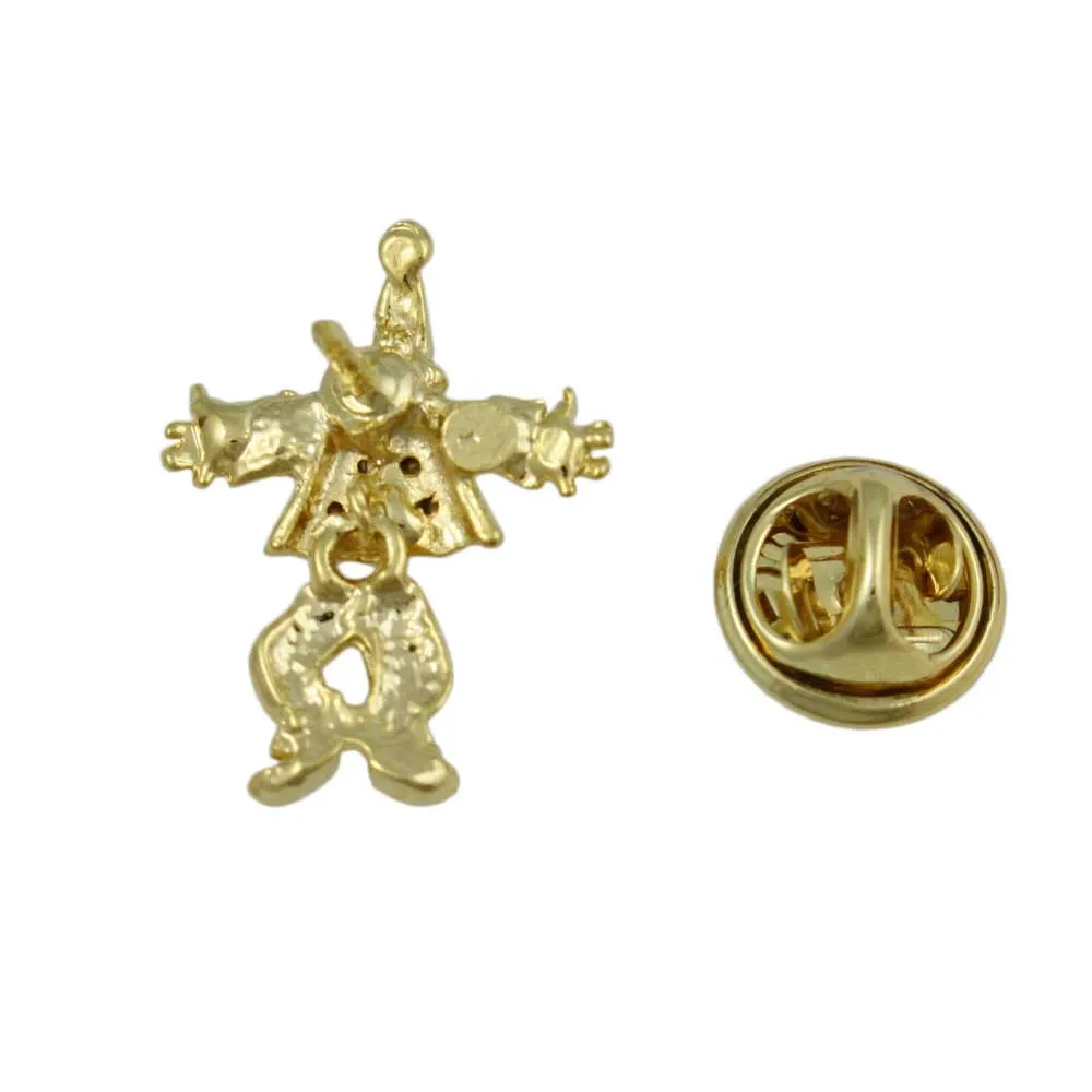 Tiny Crystal Clown with Moving Legs Lapel Tac Pin - RFP125A