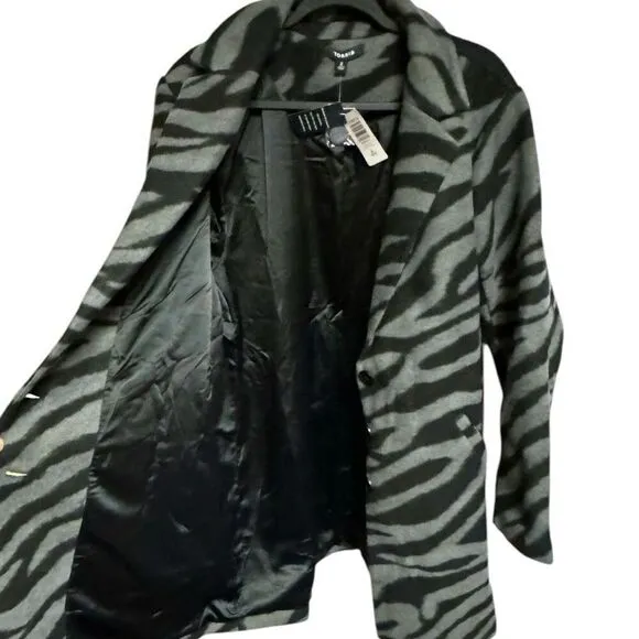 Torrid Gray Black Tiger Wave Jacquard Blazer Style Coat Size 2 2XL NWT