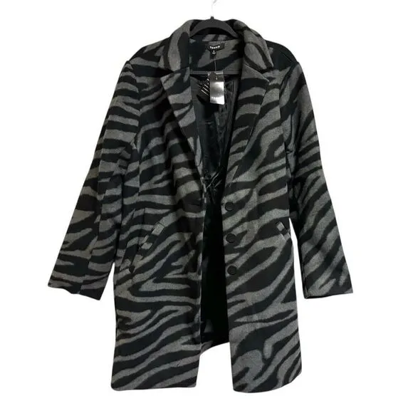 Torrid Gray Black Tiger Wave Jacquard Blazer Style Coat Size 2 2XL NWT