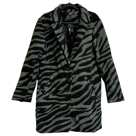 Torrid Gray Black Tiger Wave Jacquard Blazer Style Coat Size 2 2XL NWT