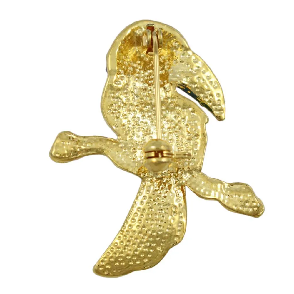 Toucan Brooch Pin with Colorful Crystals - PRB909F