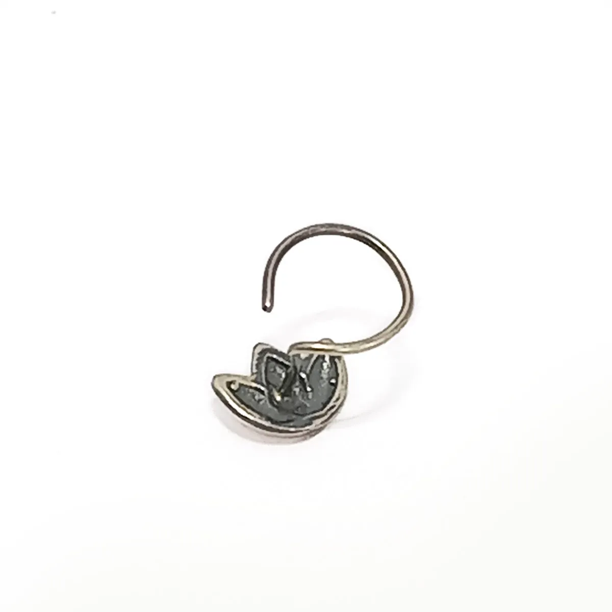 Triti silver nose pin, pierced by MOHA