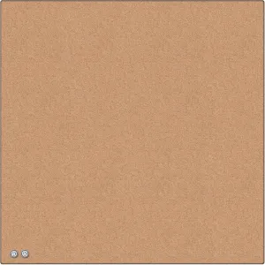 U Brands Square Cork Bulletin Board, 14 x 14 Inches, Frameless, Natural, Push Pins Included (463U00-04)