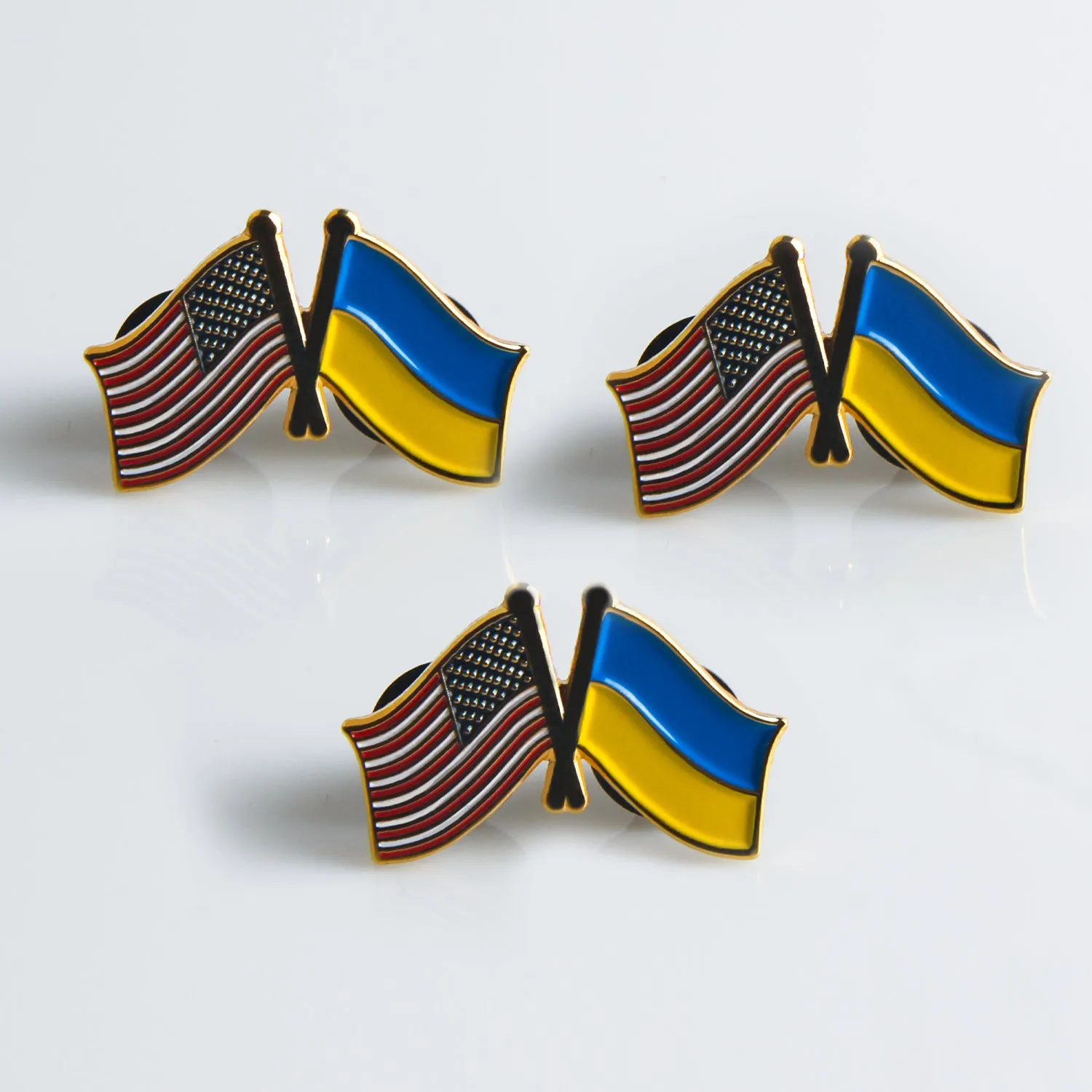 Ukraine & US Crossed Flag Pin