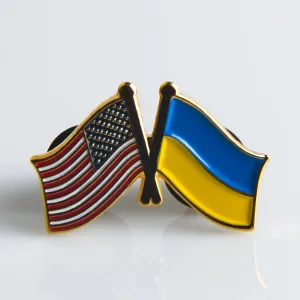 Ukraine & US Crossed Flag Pin