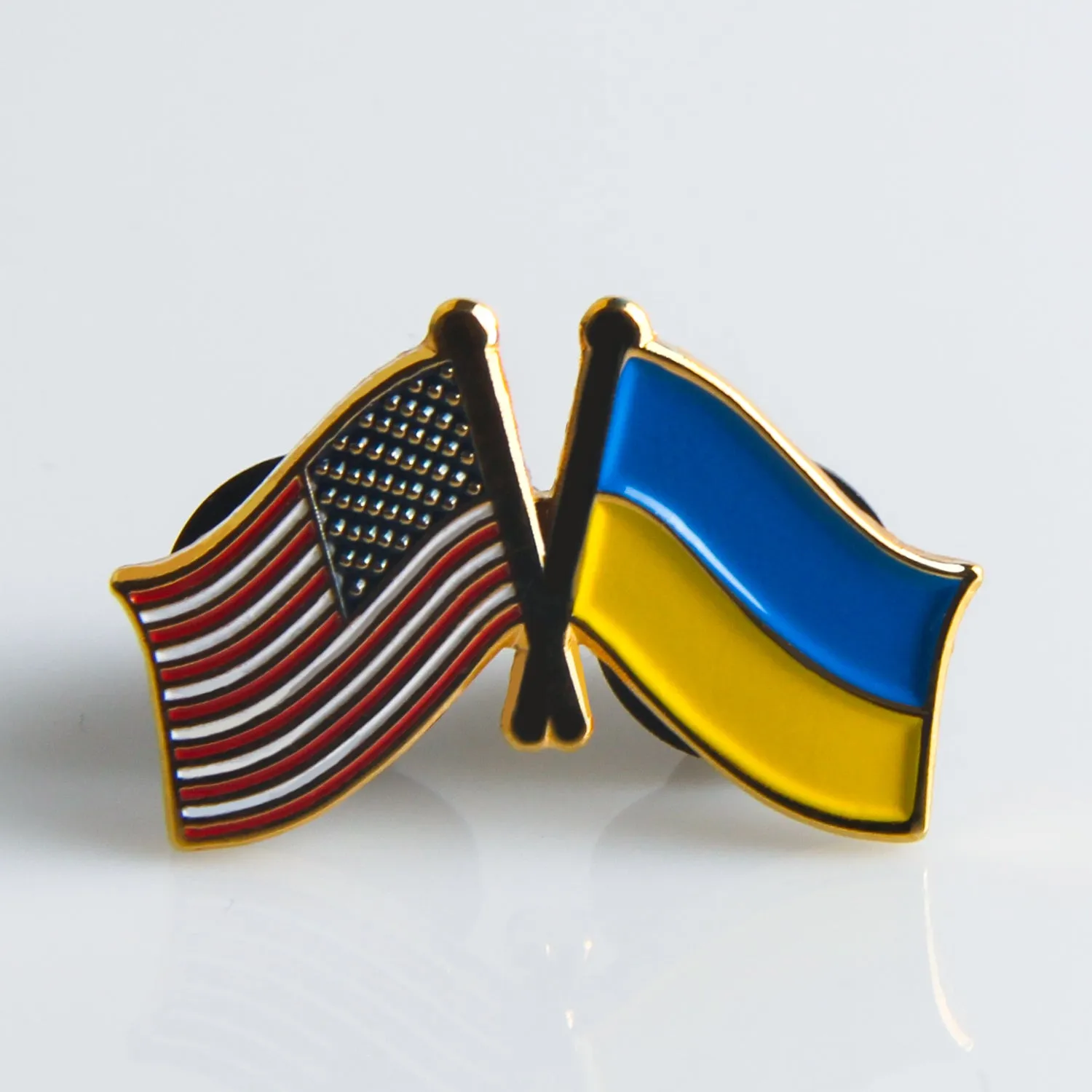 Ukraine & US Crossed Flag Pin
